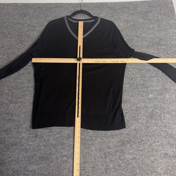 Banana Republic Sweater Mens L Black V-Neck Silk Cashmere Blend Quiet Luxury - Picture 6 of 11